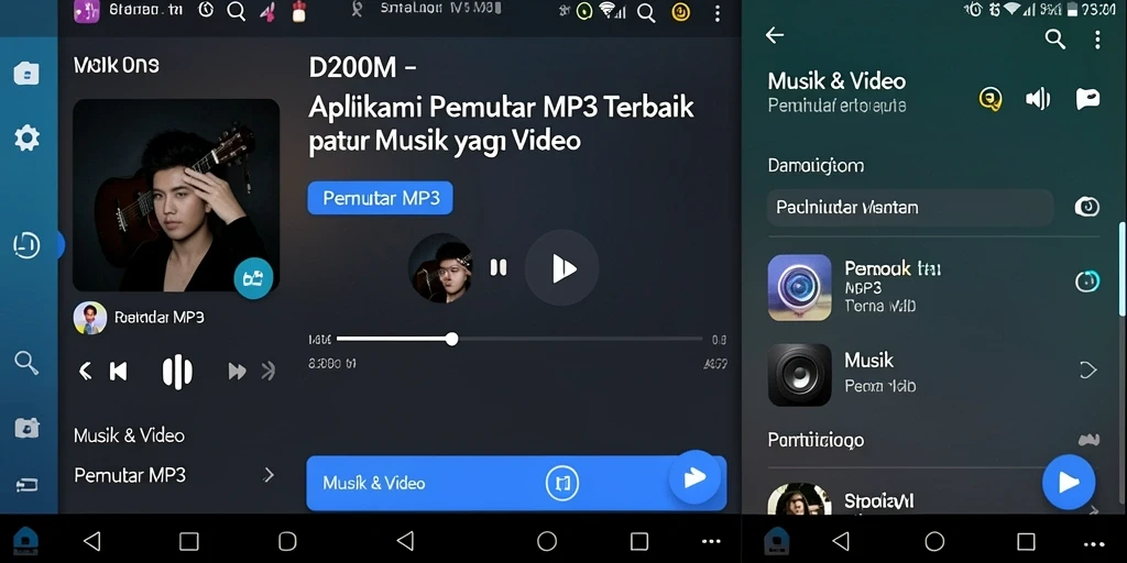 Antarmuka D200M yang menarik untuk Pemutar MP3.