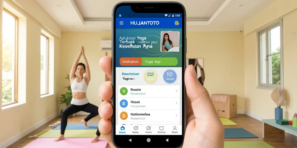 Antarmuka HUJANTOTO menampilkan panduan yoga yang mudah diikuti.