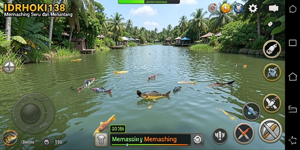 Tampilan antarmuka IDRHOKI138 dalam momen memancing yang mendebarkan.
