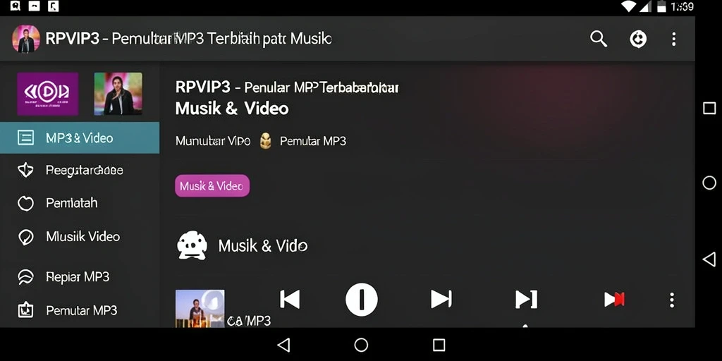 Antarmuka RPVIP3 yang sederhana dan intuitif untuk memutar musik.