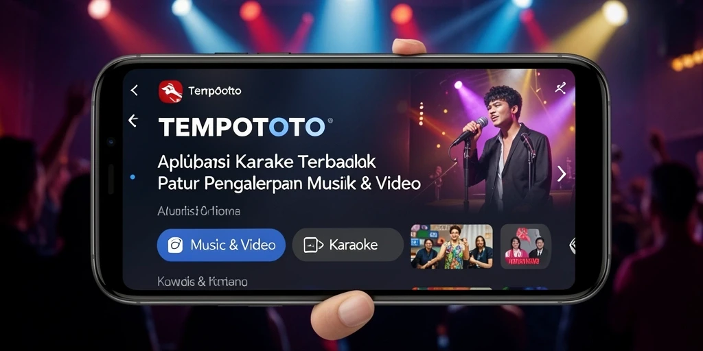 Tampilan antarmuka TEMPOTOTO saat pengguna menikmati karaoke.