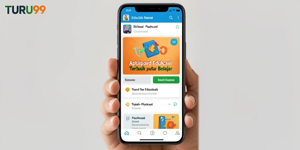 Antarmuka TURU99 yang menarik dan mudah digunakan untuk belajar Flashcard.