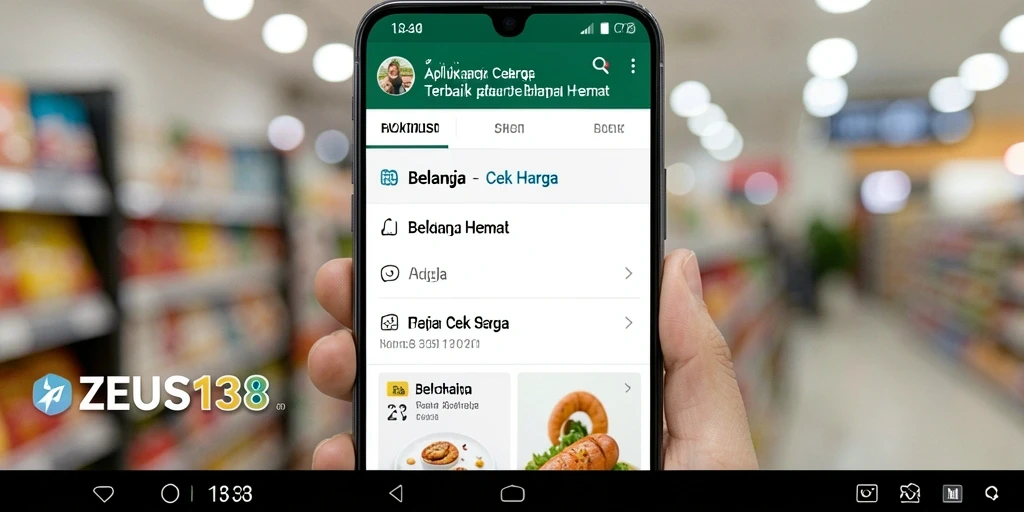 Tampilan antarmuka aplikasi ZEUS138 untuk Cek Harga yang user-friendly.