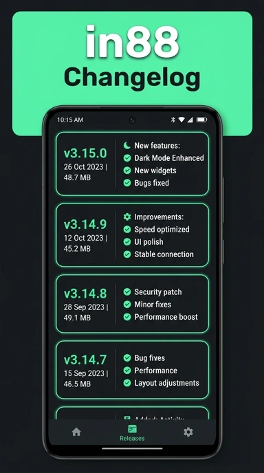 Riwayat Versi Aplikasi in88 untuk Android